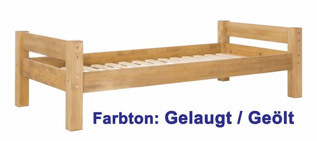 Einzelbett Kinderbett MOBY Kiefer Massivholz von Dolphin