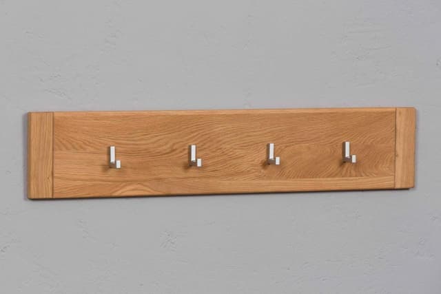 Wandgarderobe Hakenleiste Basel - Wildeiche Massivholz geölt/gewachst