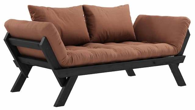 Schlafsofa BEBOP Sofa Kiefer Schwarz lackiert abklappbar von Karup