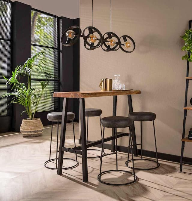 Bartisch JOHAN 125 x 46 cm Tischplatte Akazie massiv