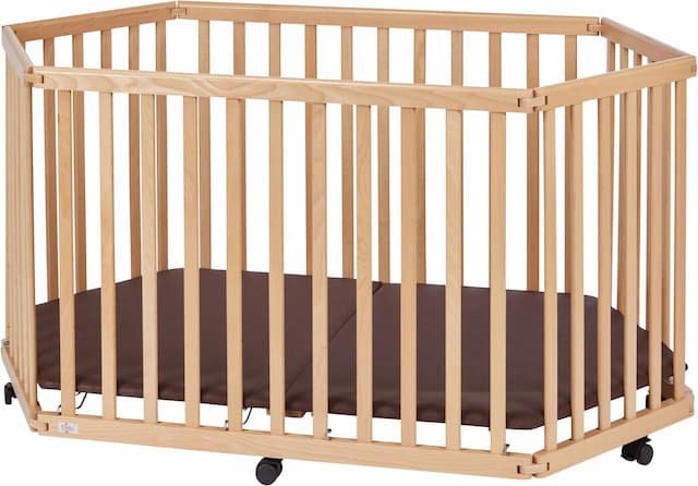 Faltbares Laufgitter Laufstall tiSsi® Buche natur 6-eckig