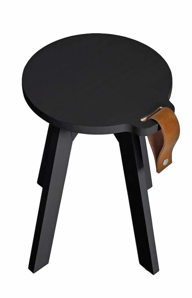 Beistelltisch Hocker COUNTRY Kiefer Schwarz lackiert von Karup