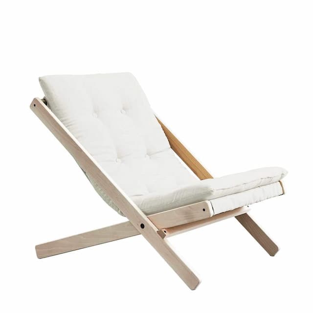 Design Klappsessel BOOGIE Polsterauflage NATURAL Gestell Buche