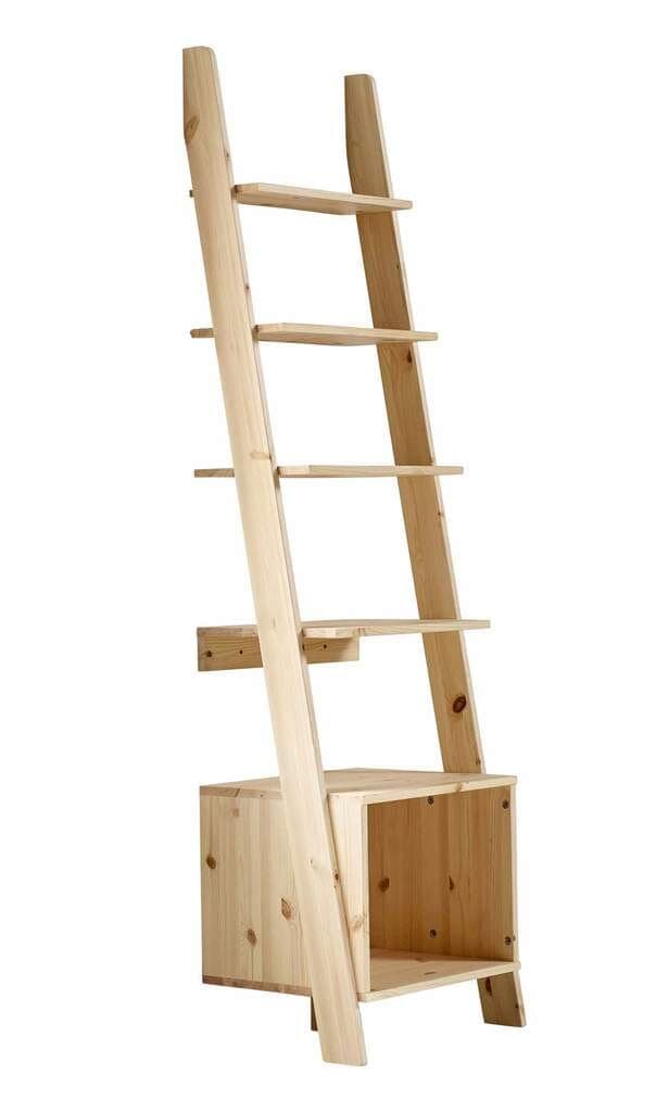 Regal Regalleiter VOCAL Kiefer Natur lackiert von Karup