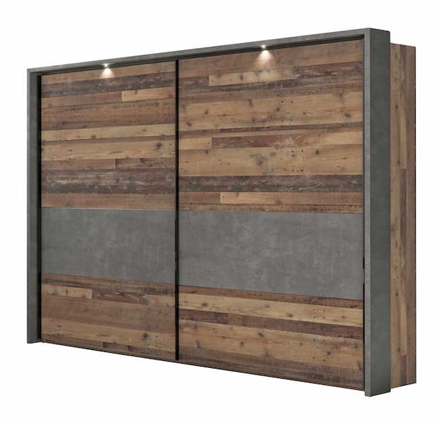 Schwebetürenschrank CLIF Binou 270 + Passepartoutrahmen Old Wood-Optik