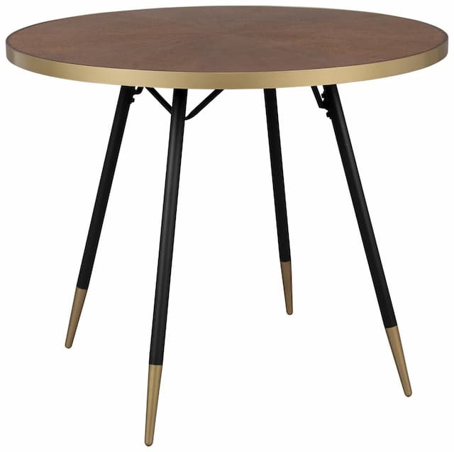 Esstisch DENISE Ø 91 cm mit runder Platte Walnussfarbig