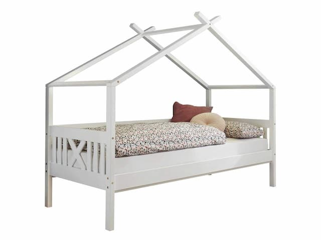 Kinderbett Einzelbett JULETTA Weiß Kiefer massiv 90 x 200 cm