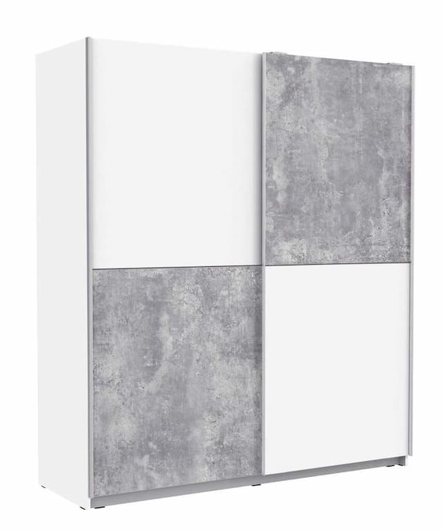 Schwebetürenschrank Kleiderschrank WINNER Weiß / Beton Optik von Forte