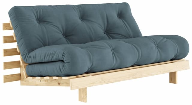 Schlafsofa ROOTS 160 cm Polster PETROL Klappsofa Gestell Kiefer