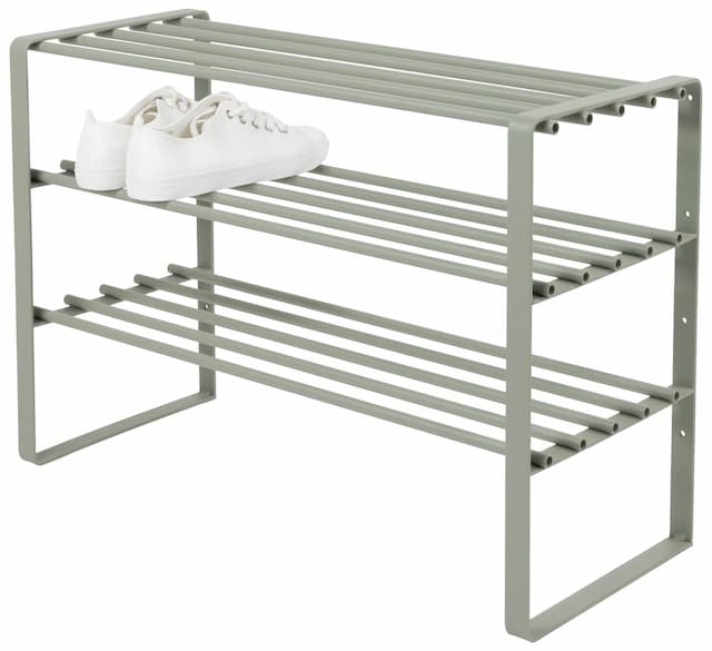 Schuhregal REX SR 2 in Dusty Green mit 3 Ablagen Flurregal von Spinder