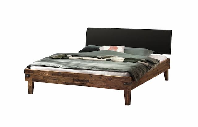 Hasena Massivholzbett GOLEA 160x200 cm Vintage Brown Höhe Fuß 25 cm