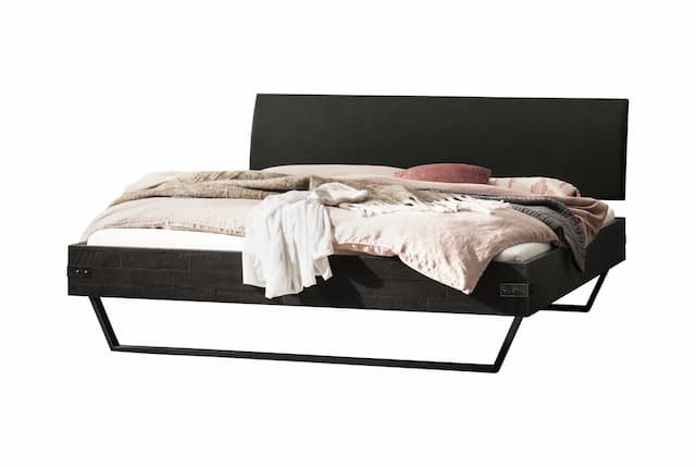 Hasena Massivholzbett LECONA 160x200 cm Akazie Grey Kufe 20 cm