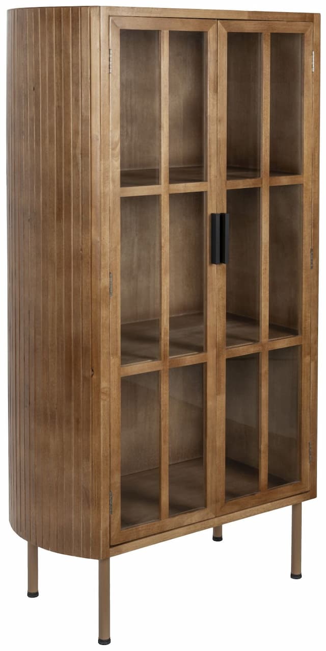 Vitrine Schrank YAZ aus Gummibaumholz im Vintage Style