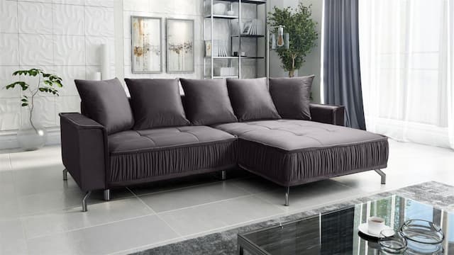 Ecksofa Schlafsofa Sofa FLORENCE Stoff Element Grafit Ottomane Rechts