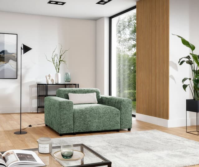 Sessel Designersessel ROMY in Stoff Enjoy Me Olivgrün