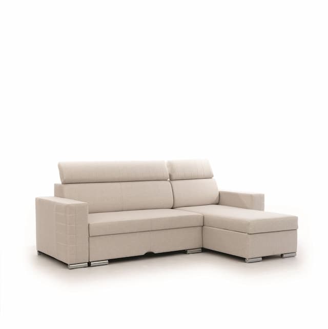 Ecksofa Schlafsofa Sofa CANTON in Stoff Liverpool Pearl Ottomane Rechts