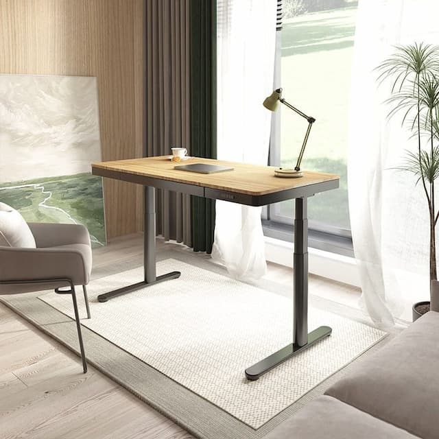 FlexiSpot Bambus Höhenverstellbarer Schreibtisch Q8 Schwarz