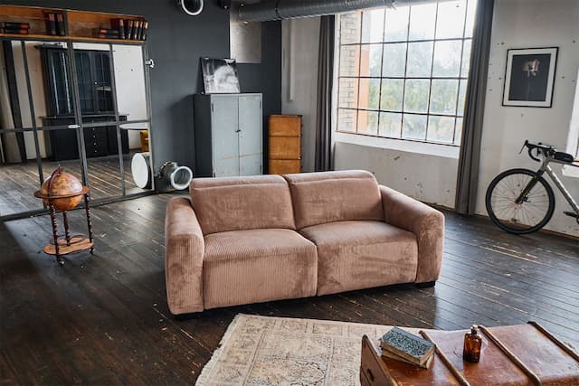 KAWOLA Sofa FINN 3-Sitzer mit Relaxfunktion Cord braun