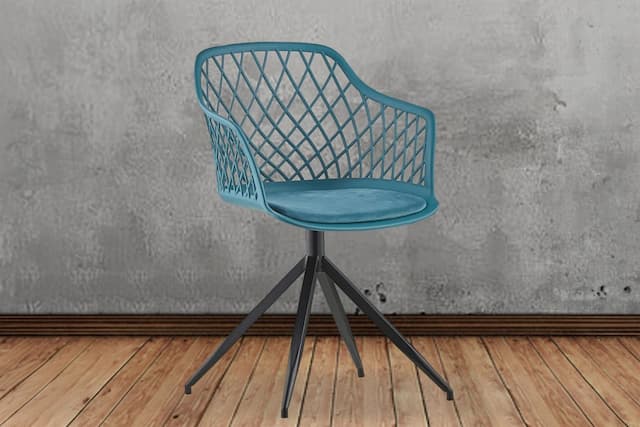 KAWOLA Stuhl EMILIE Esszimmerstuhl Kunststoff türkis drehbar mit schlafzimmer,bettwaren,kissen